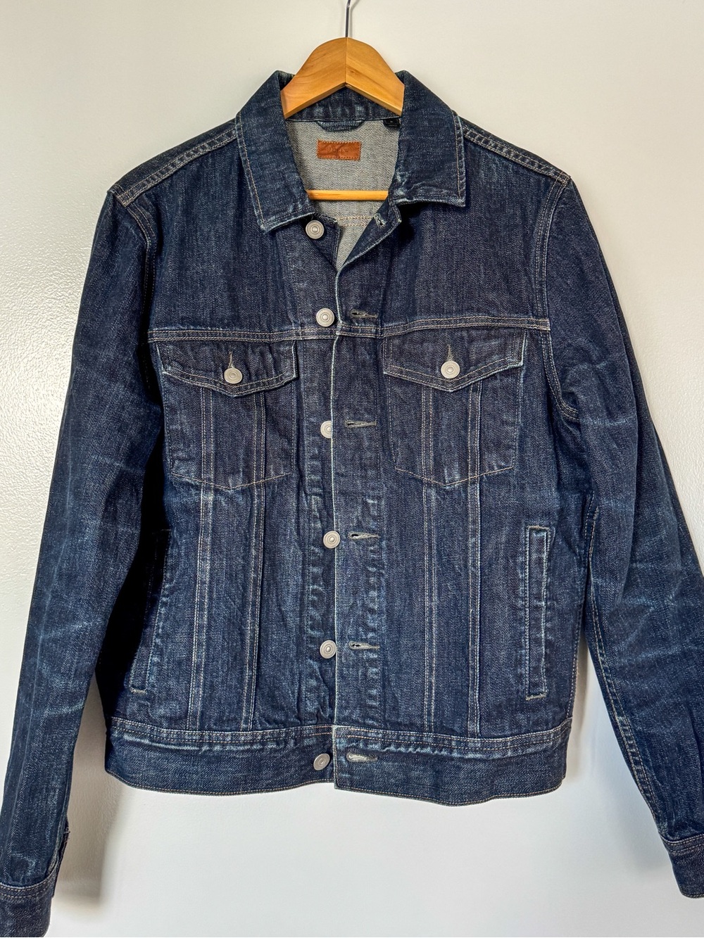 J.Crew Dark Blue Distressed Denim Jacket